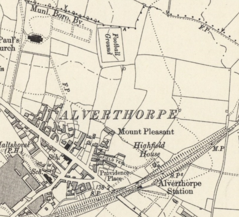 Wakefield - Alverthorpe Football Ground : Map credit National Library of Scotland